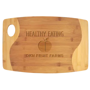 17 3/4" x 11 3/4"  Two-Tone Bamboo Cutting Board with Handle