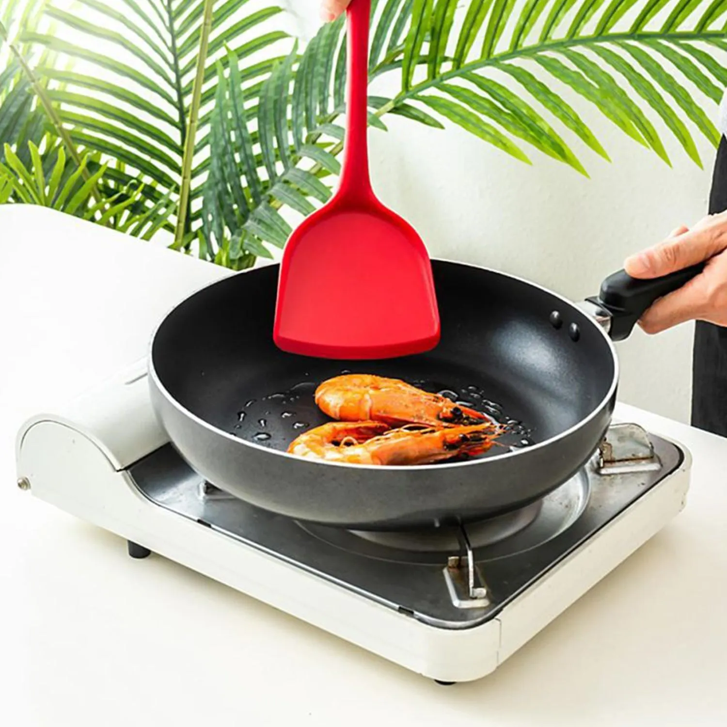 2022 Heat Resistant Silicone Spatula Non-Stick Wok Turner in Hygienic Solid Coating Cookware Kitchen Tools