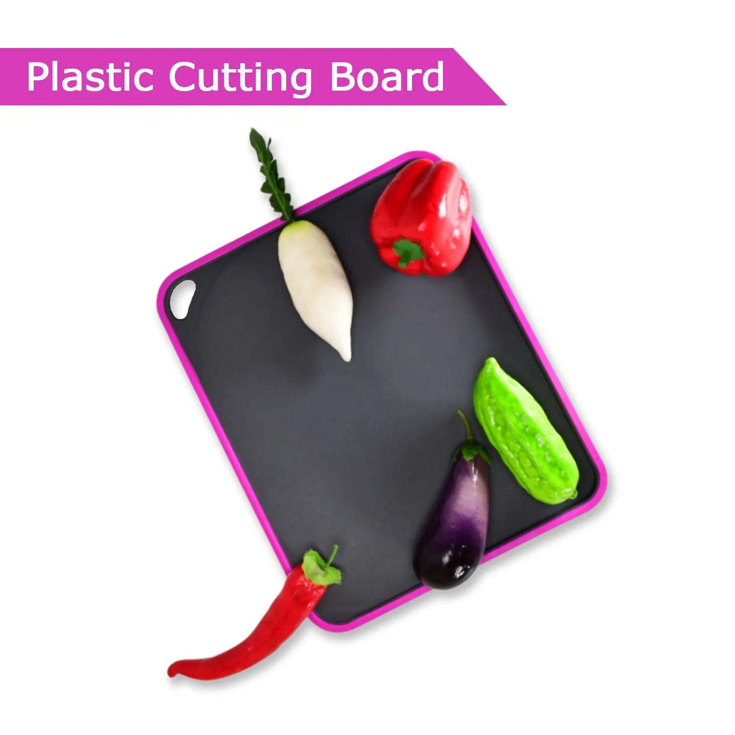 2462 Vegetables and Fruits Cutting Chopping Board Plastic Chopper Cutter Board Non-slip Antibacterial Surface with Extra Thickness