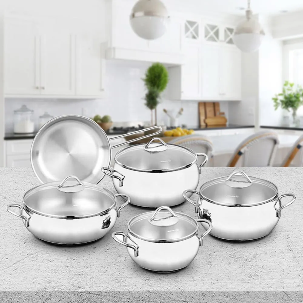 A1800, Tombik, 9Pc Stainless Steel Cookware set