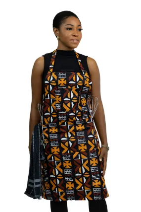 African print Apron - Mustard Yellow Samakaka