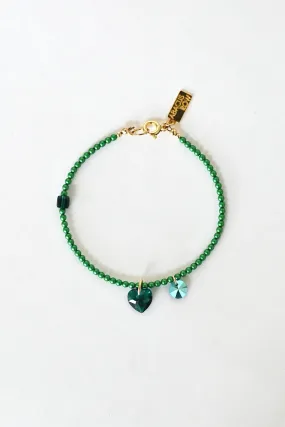 Big Heart Bracelet, Emerald