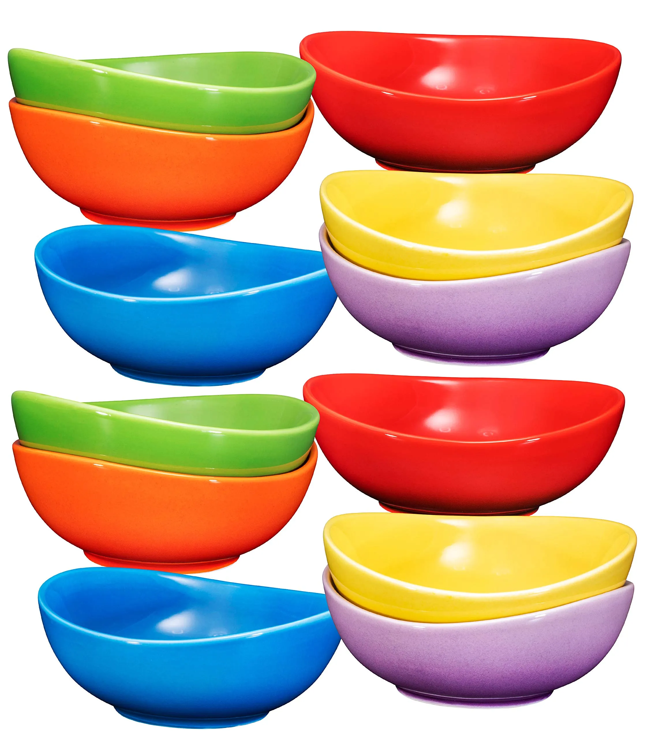 Bruntmor Ceramic Dessert Bowls  Colorful GradientIce Cream Bowls Set -,Small Serving