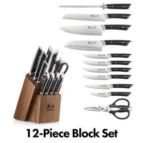 Cangshan Helena Black 12-Piece Knife Block Set