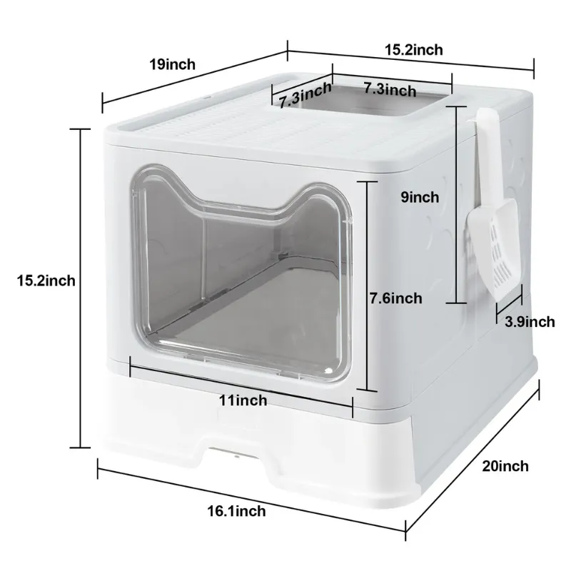 Cat Litter Box with Lid - Dual-entry Design