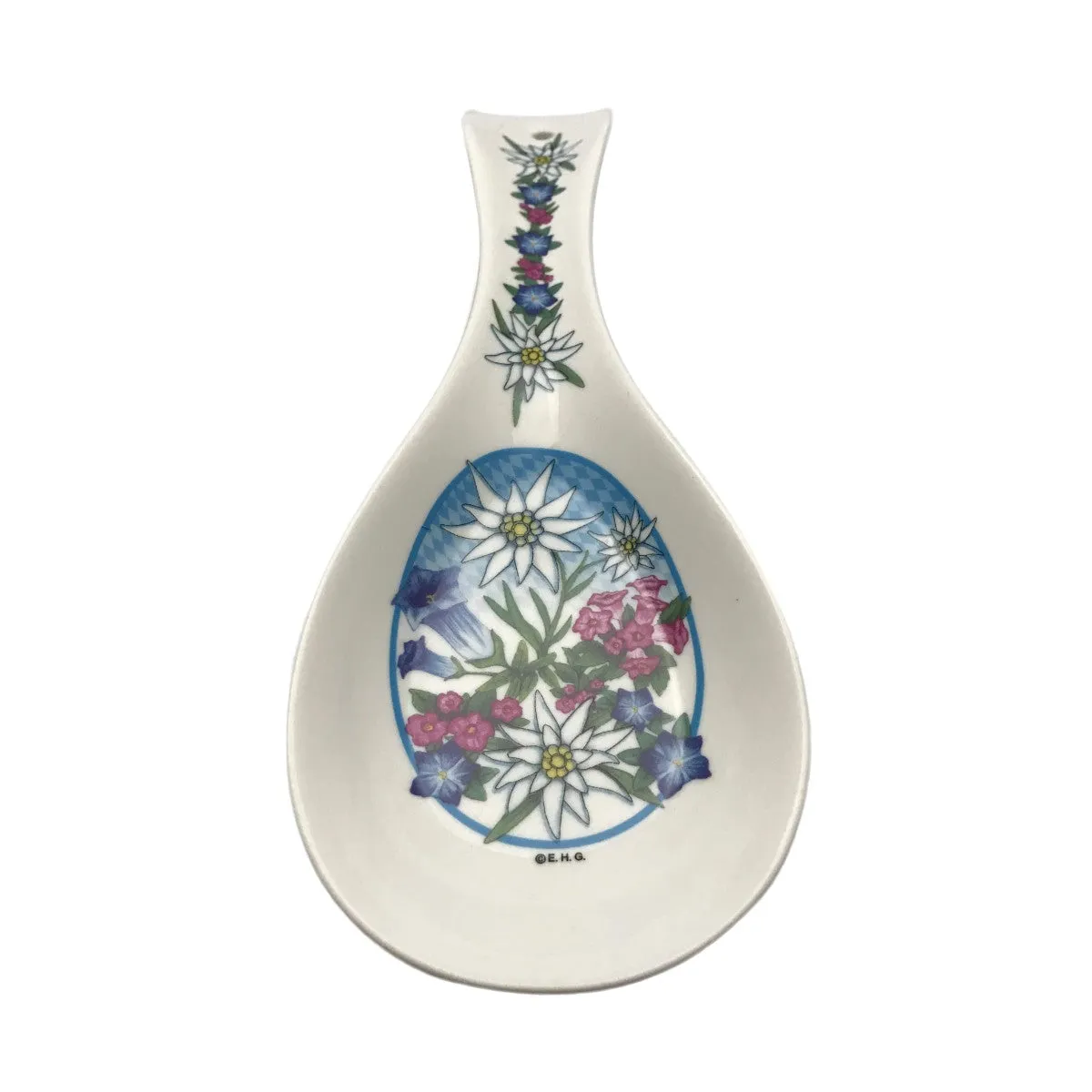 Ceramic Spoon Rest: Edelweiss Flower