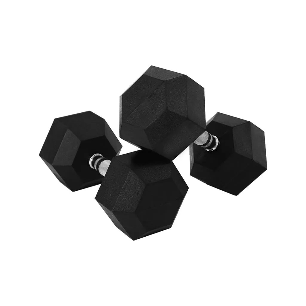 Durable Hex Rubber Dumbbells 5KG x 2 with Optimal Grip