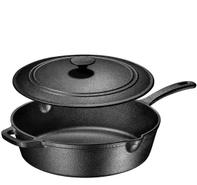 Enameled Silicone Oil Cast Iron 12 Inch Skillet Deep Saut Pan 5 Quart Jumbo Cooker