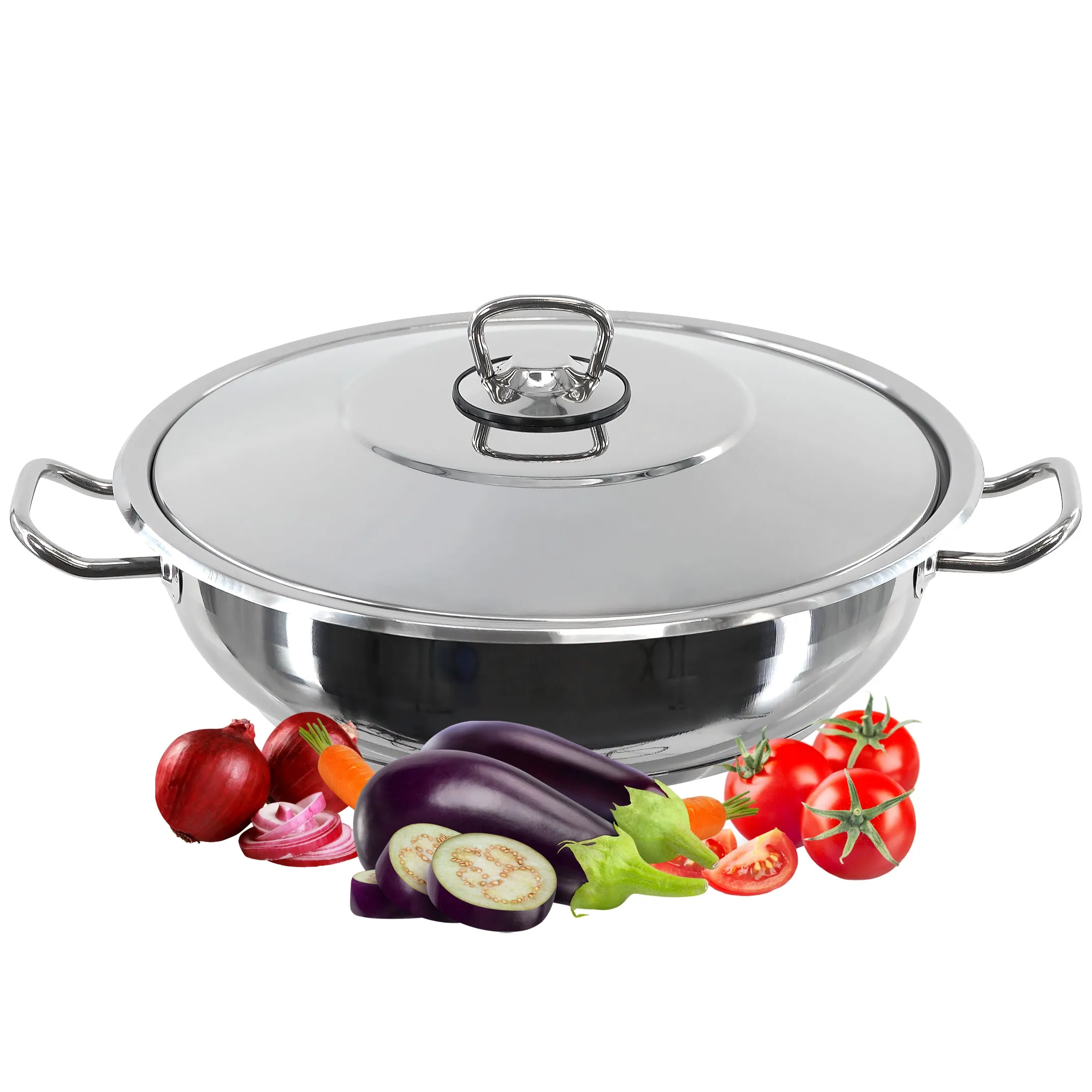 Gastro Shallow Pot With Lid 28 x 8 cm