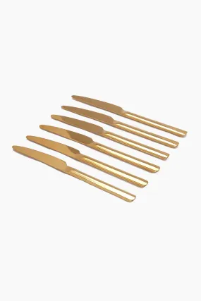 Knife Set - 6 Pcs - Gold