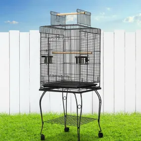 Large Anti-Rust Bird Cage w/ Feeders & Storage - i.Pet