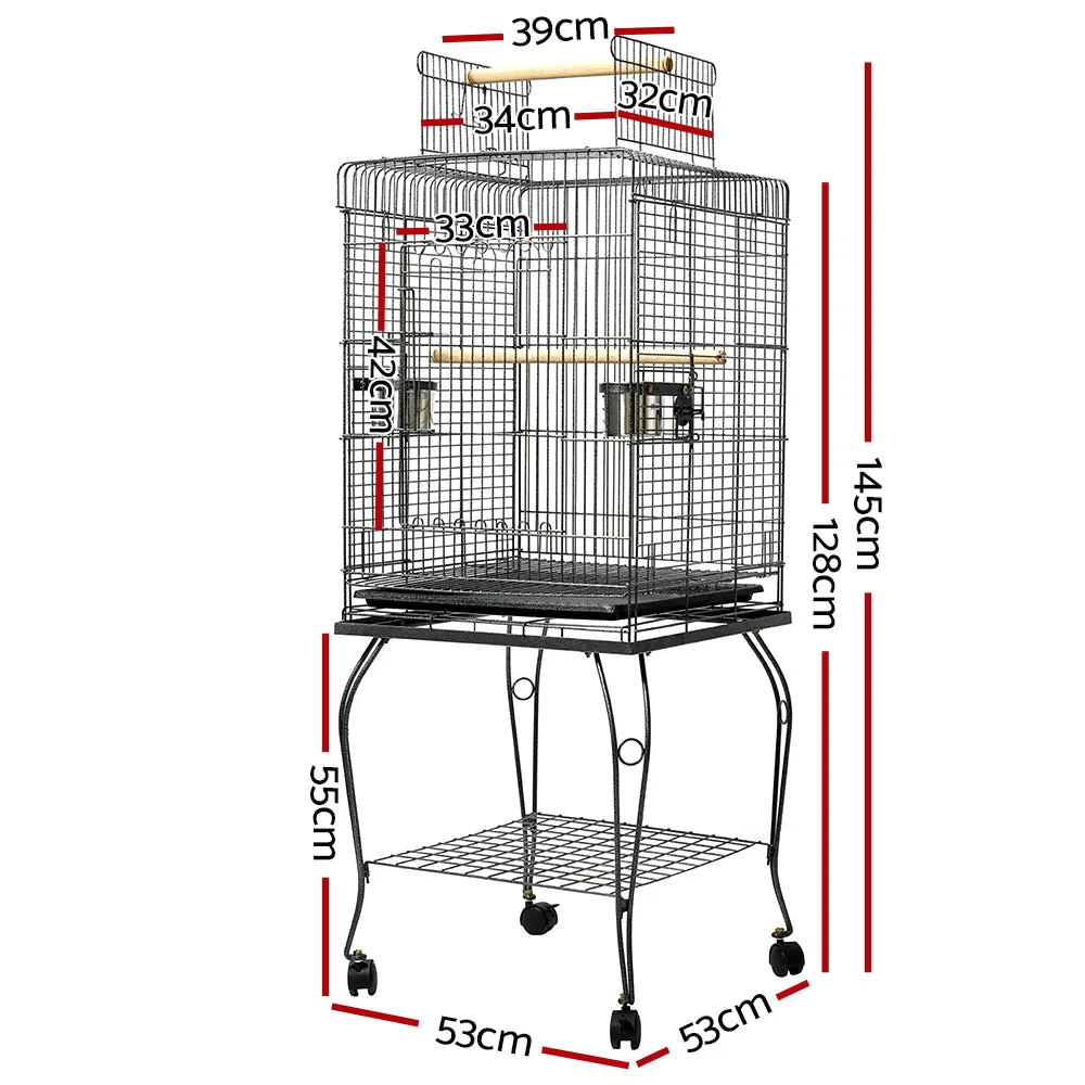 Large Anti-Rust Bird Cage w/ Feeders & Storage - i.Pet