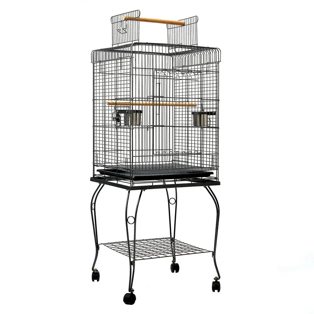 Large Anti-Rust Bird Cage w/ Feeders & Storage - i.Pet