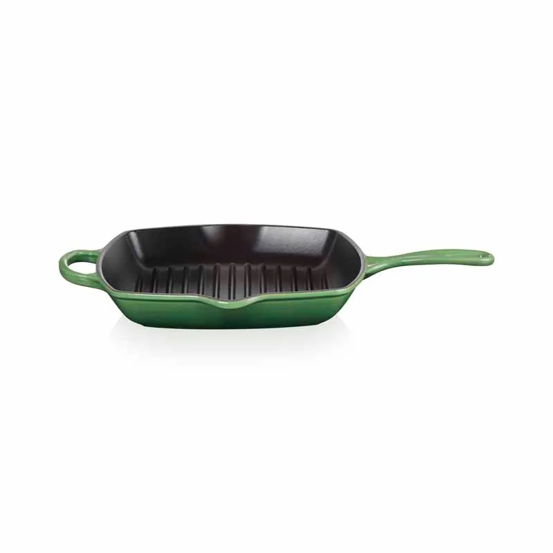 Le Creuset Signature Cast Iron Square Grillit 26cm Bamboo Green