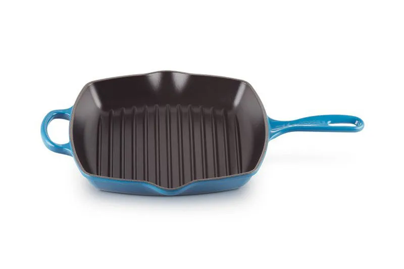 Le Creuset Signature Cast Iron Square Grillit 26cm Marseille Blue