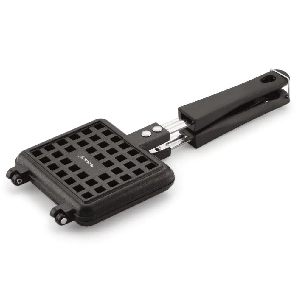 Magnus Optima Aluminium Waffle Maker with Non-Stick Coating, Quick Uniform Heating, Easy Waffle Release, Comfortable Cool-Touch Bakelite Handle, For Gas Stoves - Black