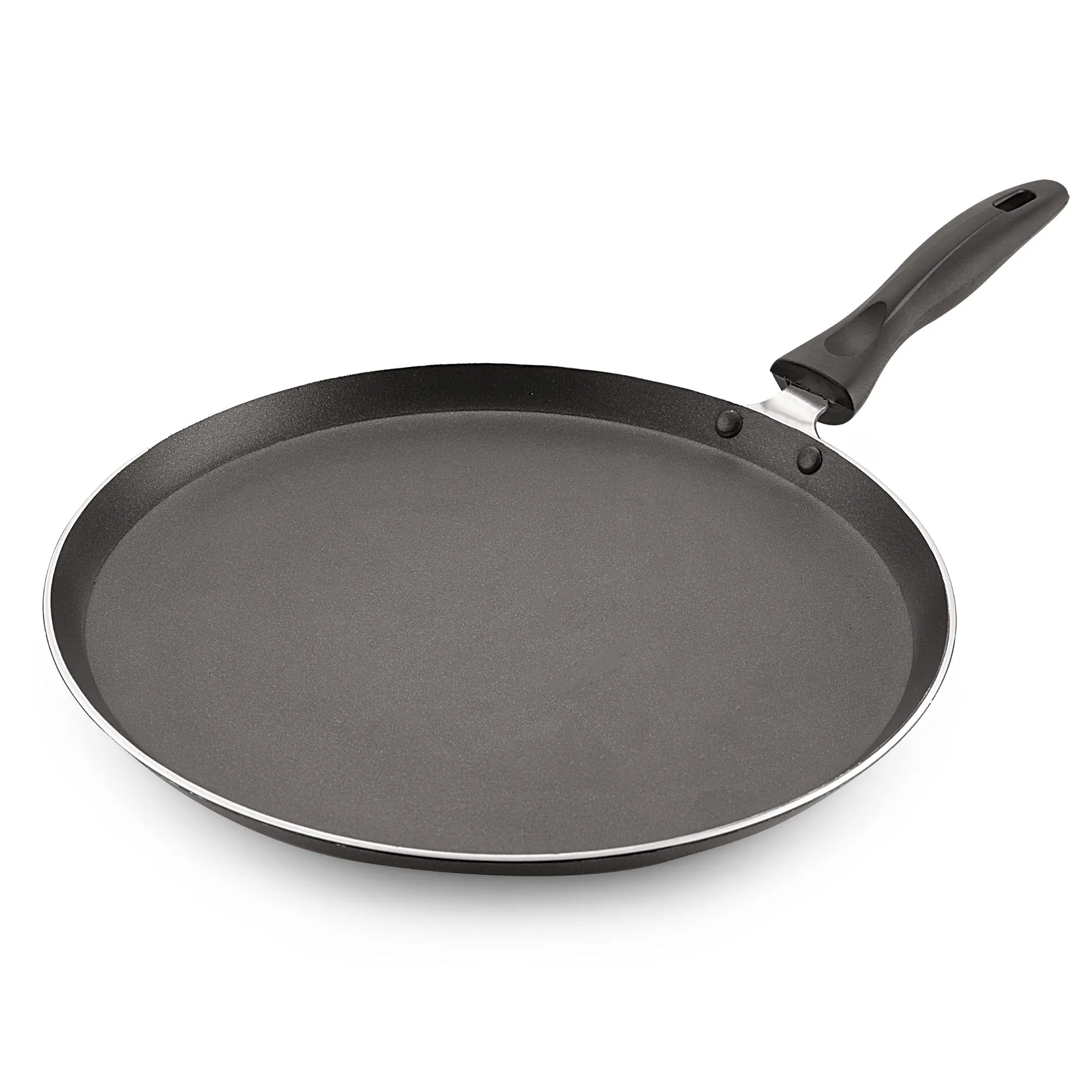 Magnus Optima Non-Stick Aluminum Dosa/Roti Tawa, Gas Stove Compatible,300 mm, 3 mm Thickness, (Grey & Black)