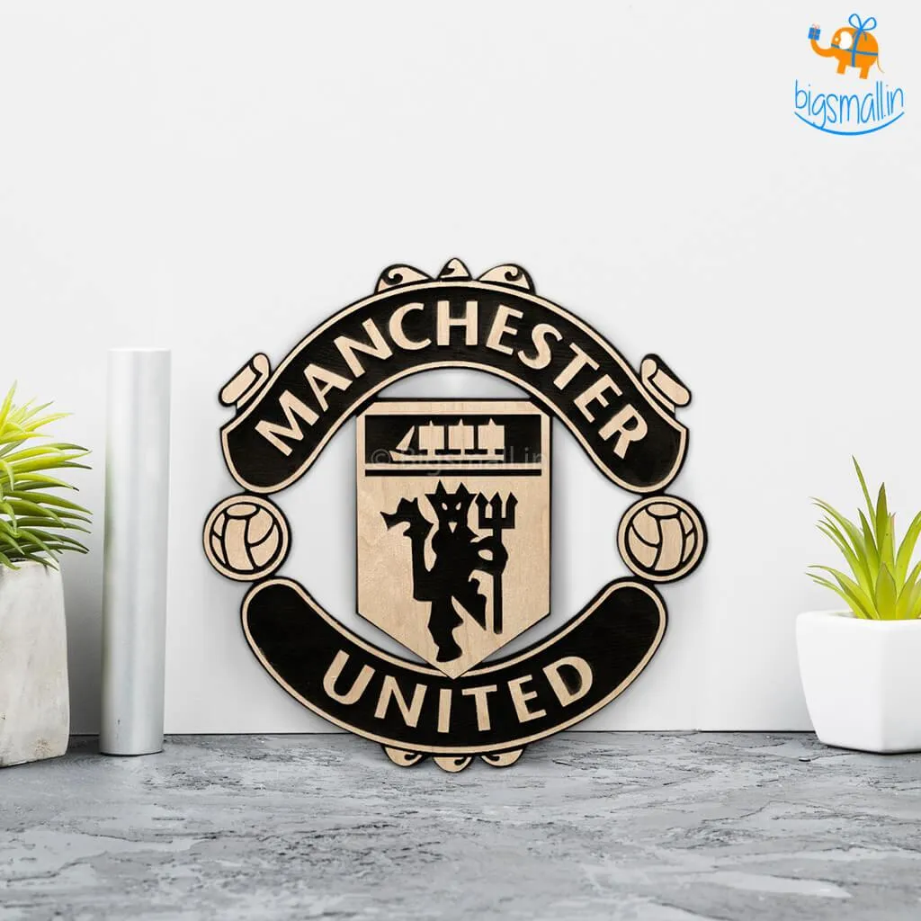 Manchester United Engraved Wooden Crest