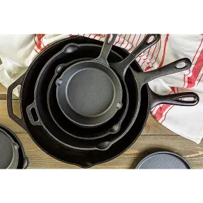 Pre-Seasoned Cast Iron Skillet Set, 3 Pcs, Heavy-Duty, Even Heating