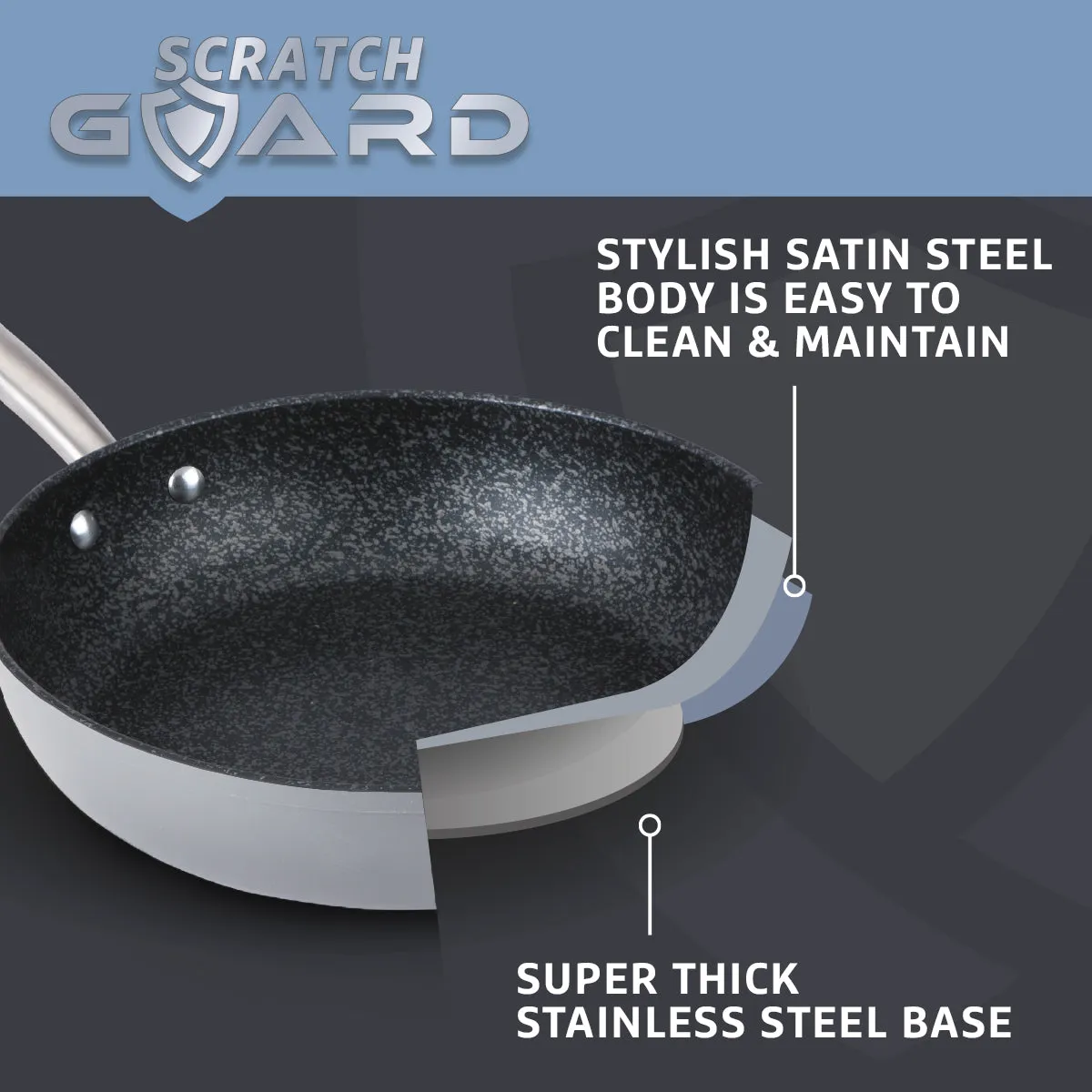 Prestige Scratch Guard Stainless Steel Frypan