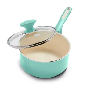 Rio Ceramic Nonstick 2-Quart Saucepan with Lid | Turquoise