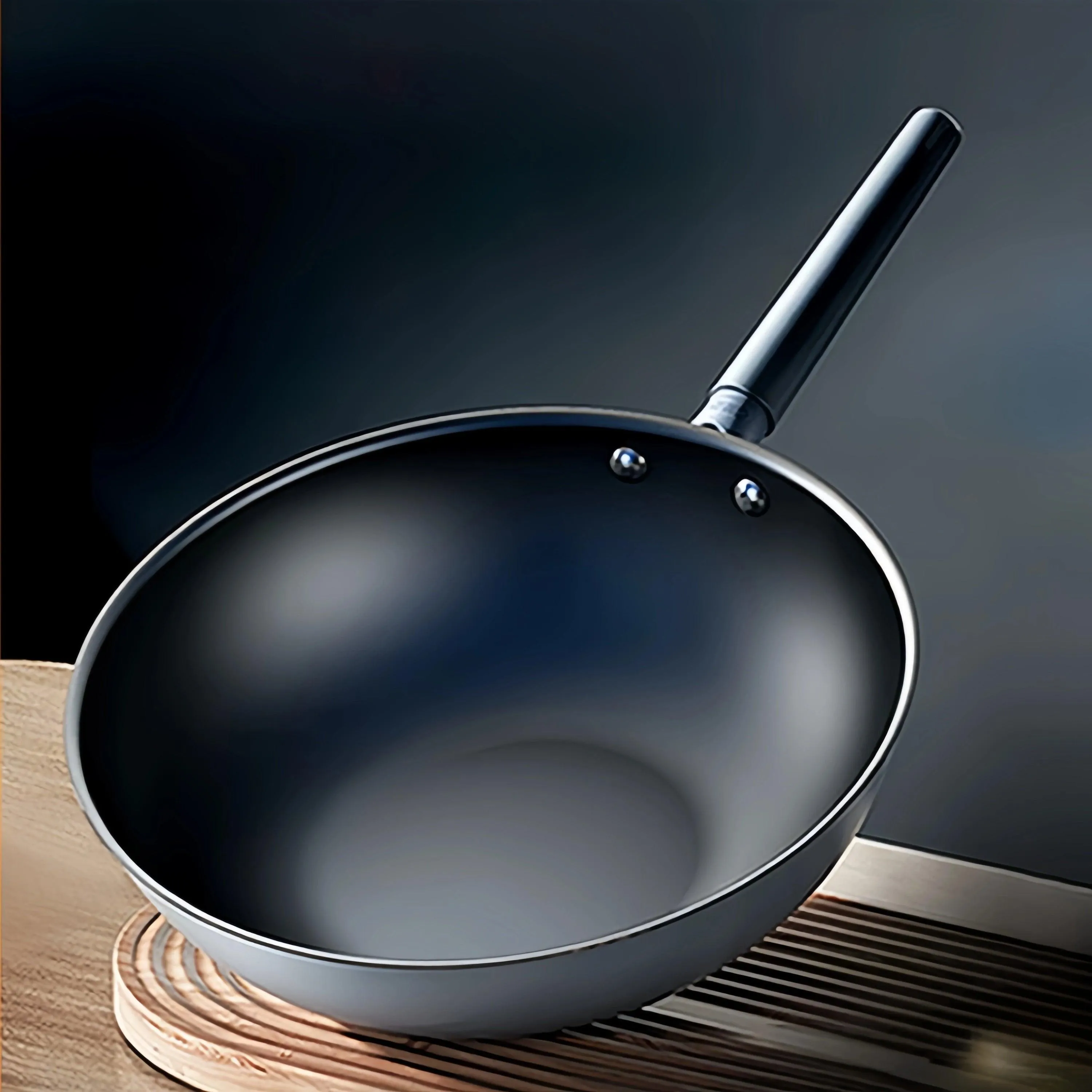 SANHE Non Stick Frying Pan & Wok with No Coating Iron Pot Uncoated Gas Stove Applicable