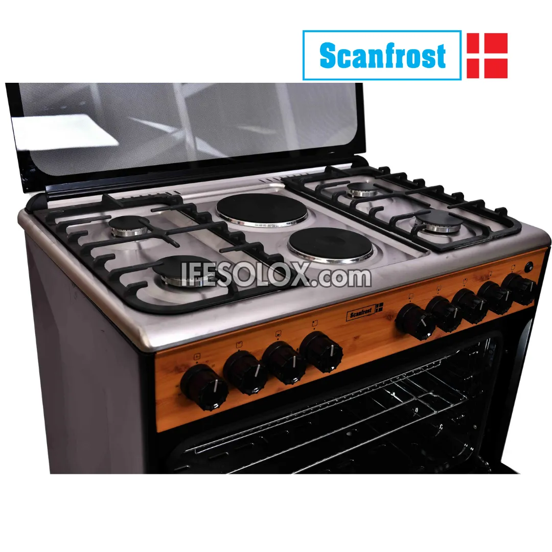 ScanFrost CK9425NG 60x90 (4 2) Gas Cooker and Oven with 4 Gas Burners and 2 Electric Plates - Brand New