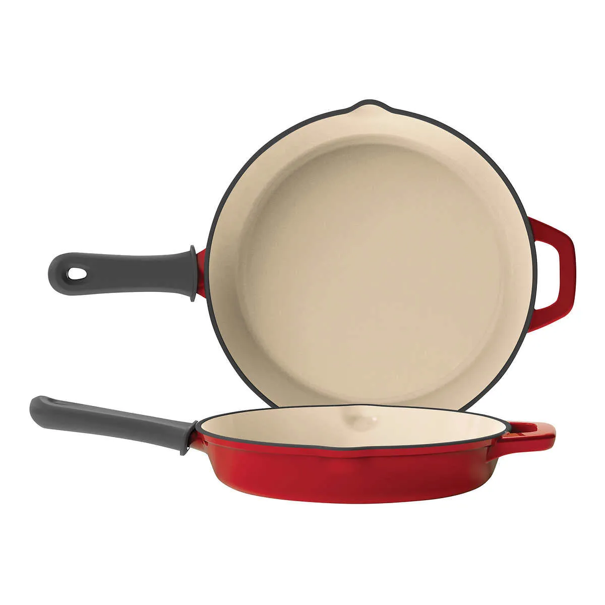 Tramontina Enameled Cast Iron Skillets, Pack of 2 Set - 10 & 12 Inches