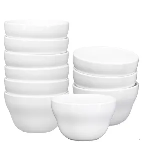 White Ceramic Dessert Bowls Set - 8 Oz Durable Ceramic Bowls set of 12 Elegant for Ice